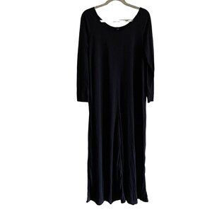 Vonda Women Plus SZ 2XL Navy Blue Lightweight Long Sleeve Wide Leg Jumpsuit NWT